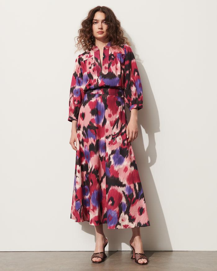 Figue Isla Skirt Floral Melange Cranberry Pink