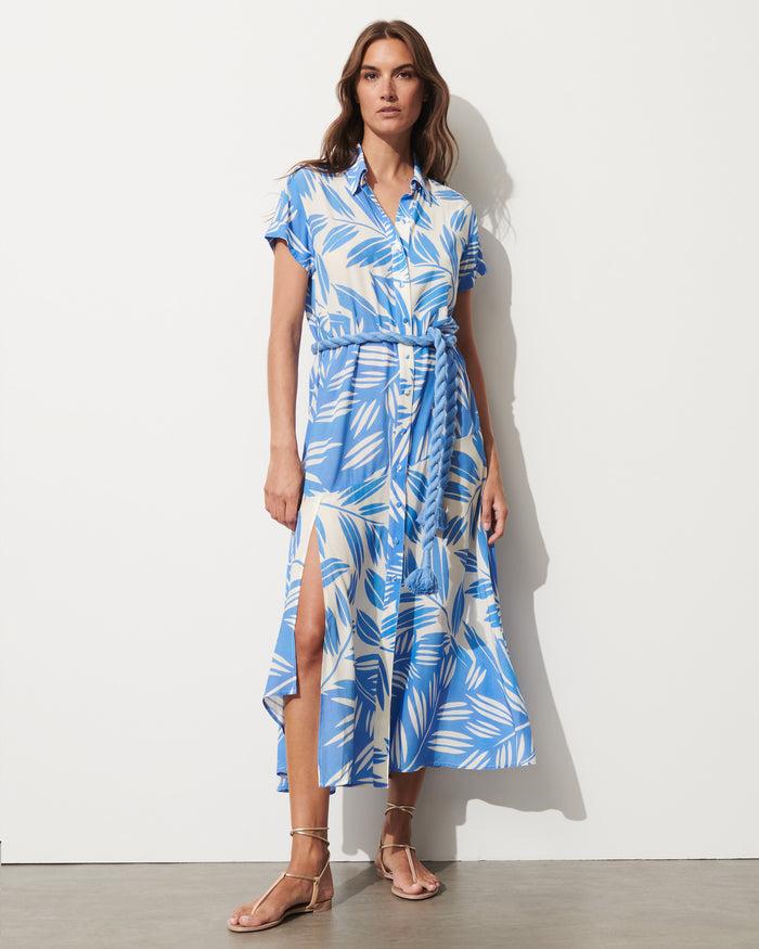 figue Jenny Dress Duo Leaf Surf Blue