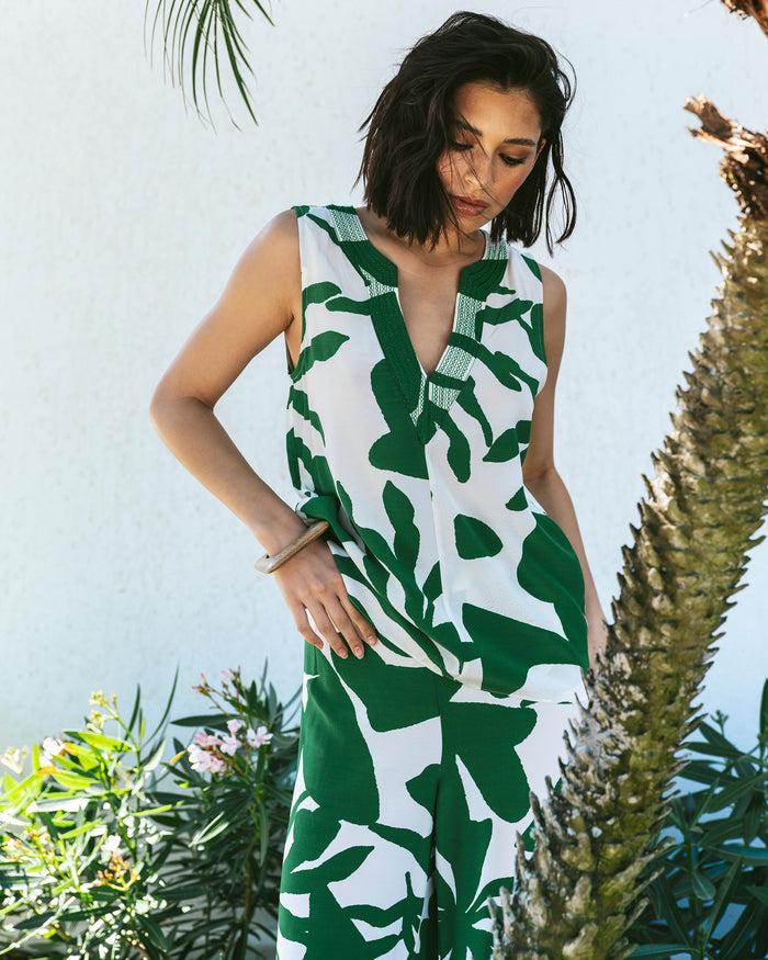 Figue Jesse Top Abstract Flora Garden Green