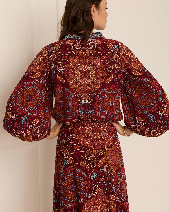 Figue Kit Top Kaleidoscope Paisley Combo Red