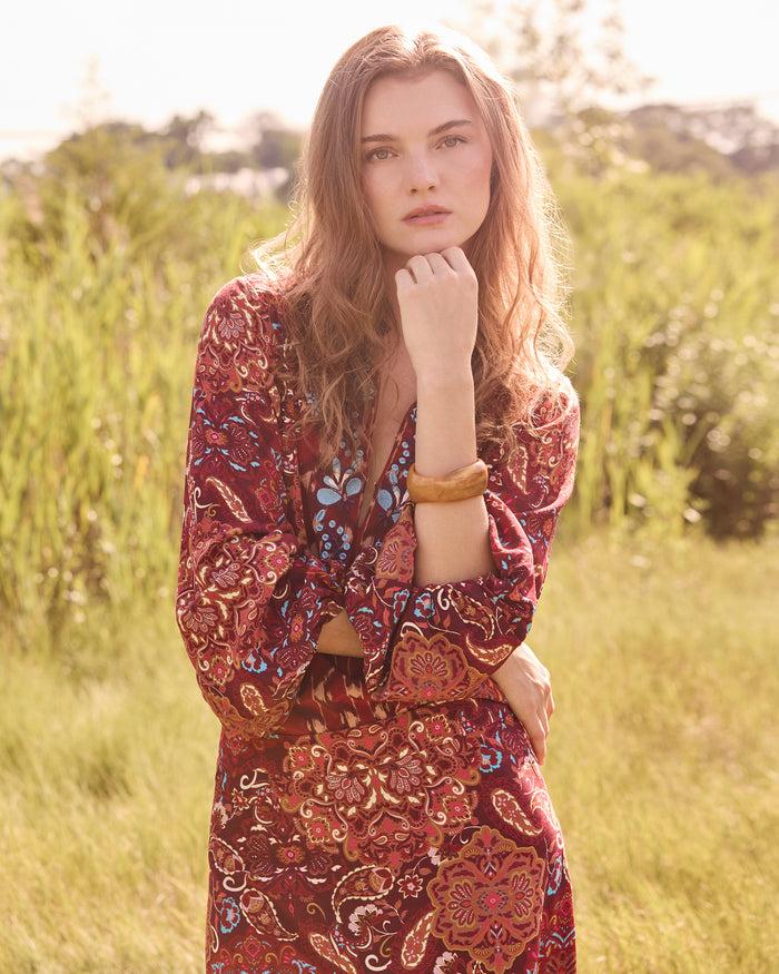 figue Kit Top Kaleidoscope Paisley Combo Red