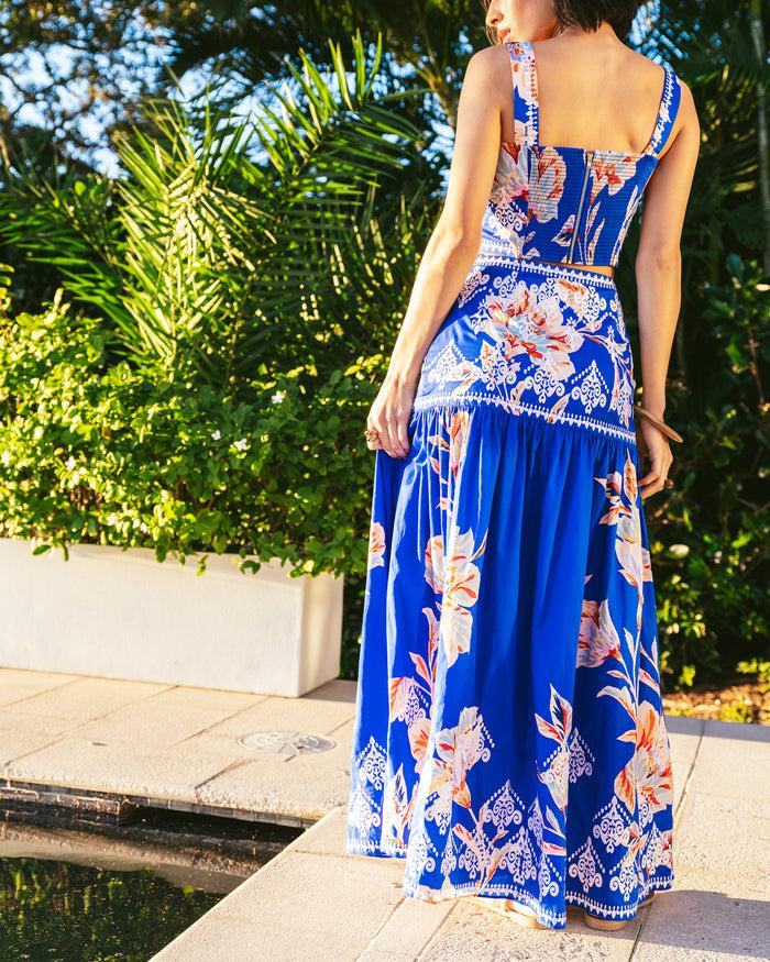 Figue Laura Top Fantasia Floral Lazurite Blue