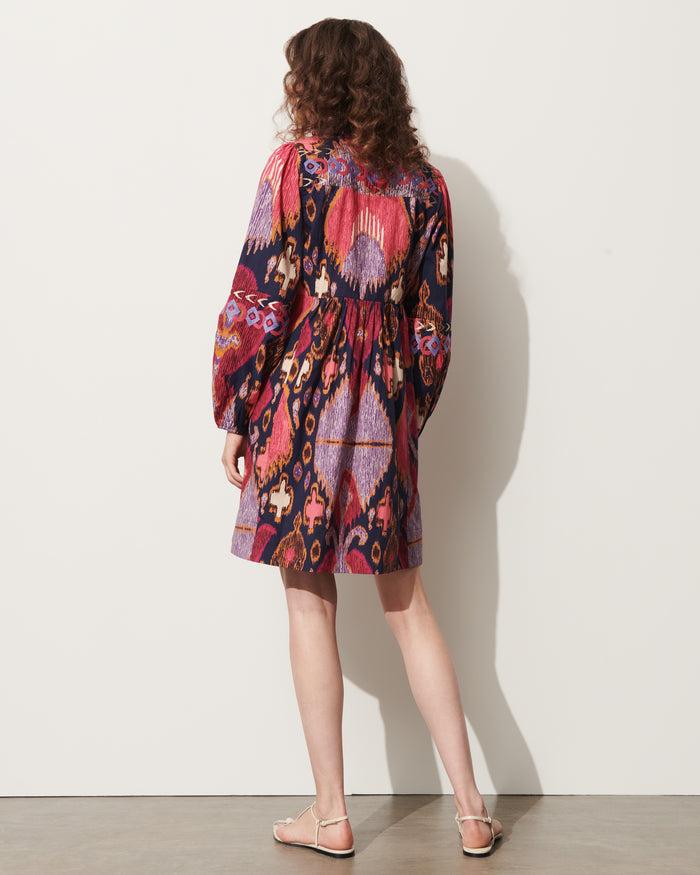 Figue Lucie Dress Fan Ikat True Navy