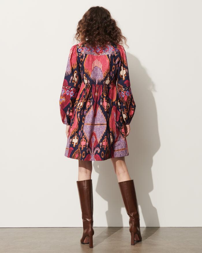 Figue Lucie Dress Fan Ikat True Navy