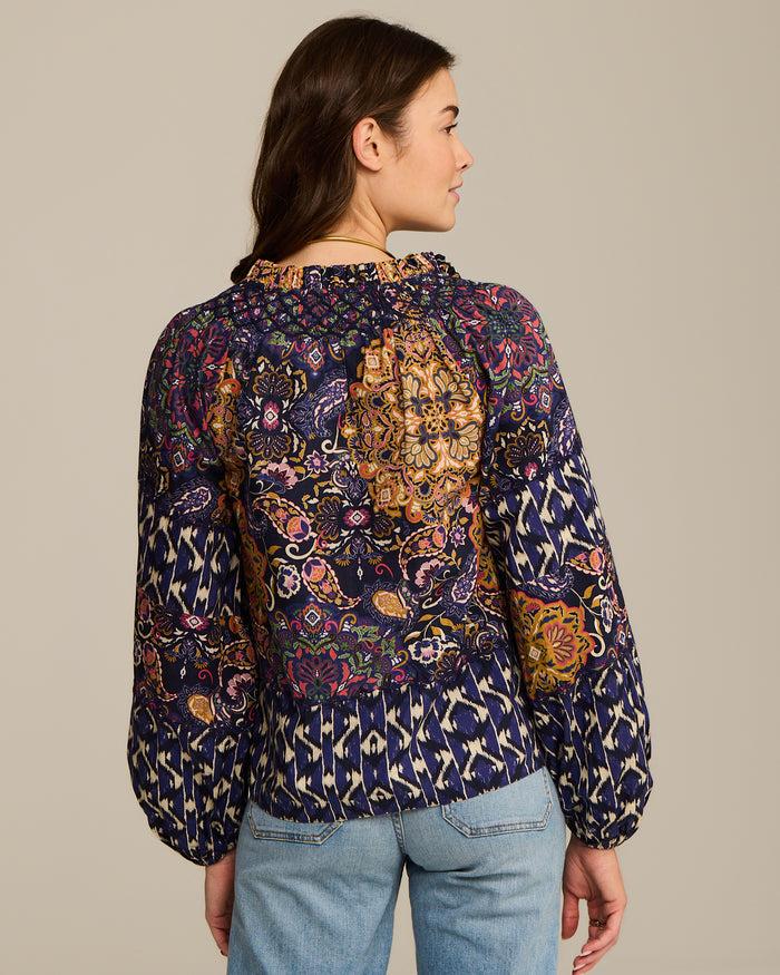 Figue Mae Top Kaleidoscope Paisley Combo Blue