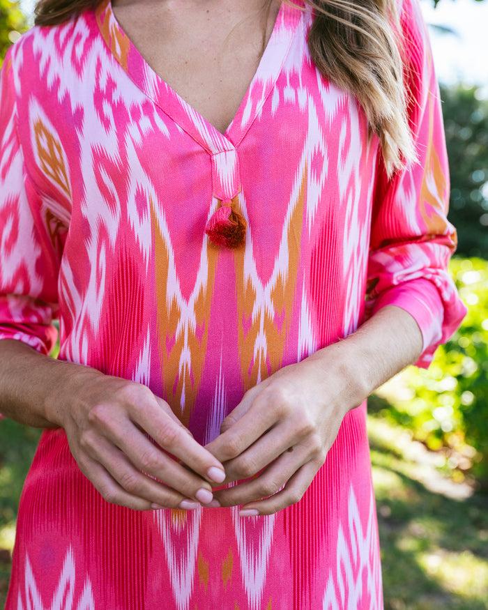 Figue Margaux Kaftan Salome Ikat Sunset Coral