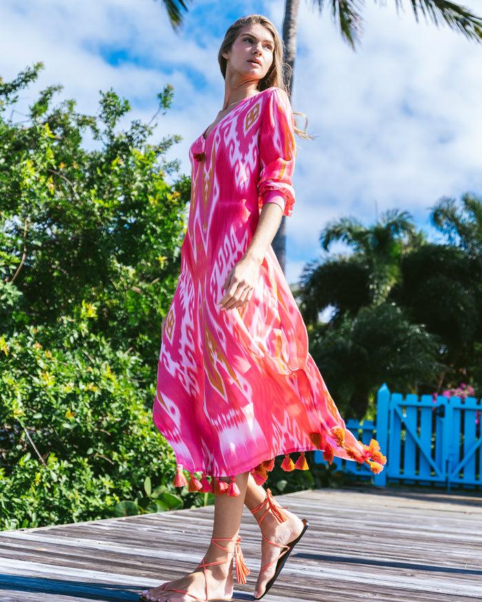 Figue Margaux Kaftan Salome Ikat Sunset Coral