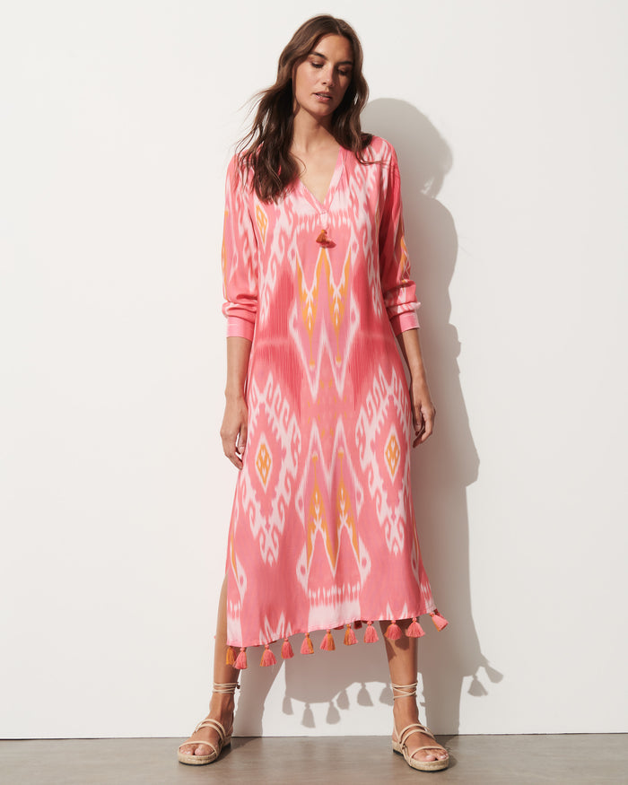 Figue Margaux Kaftan Salome Ikat Sunset Coral
