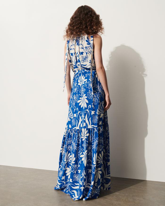 Figue Mia Skirt Floral Filigree Lapis Blue