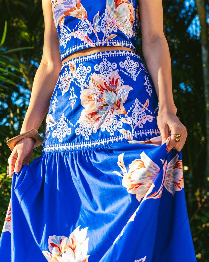 Figue Myra Skirt Fantasia Floral Lazurite Blue