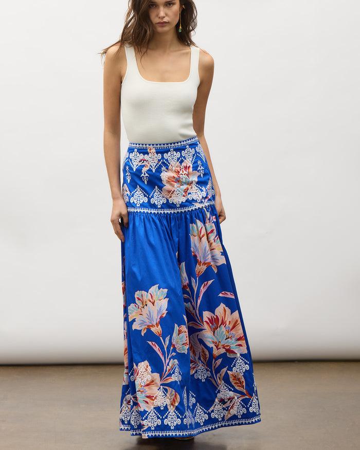 Figue Myra Skirt Fantasia Floral Lazurite Blue