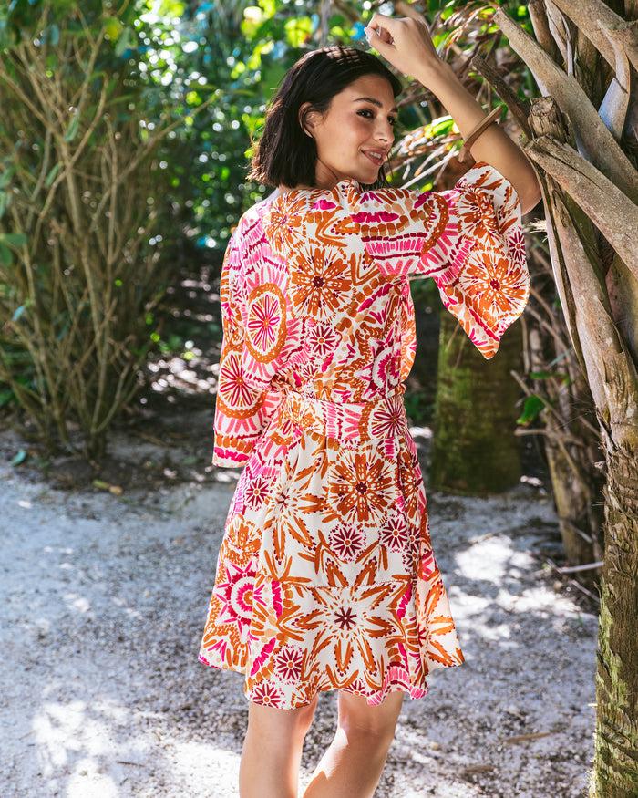 Figue Noah Dress Sunburst Medallion Azalea Pink
