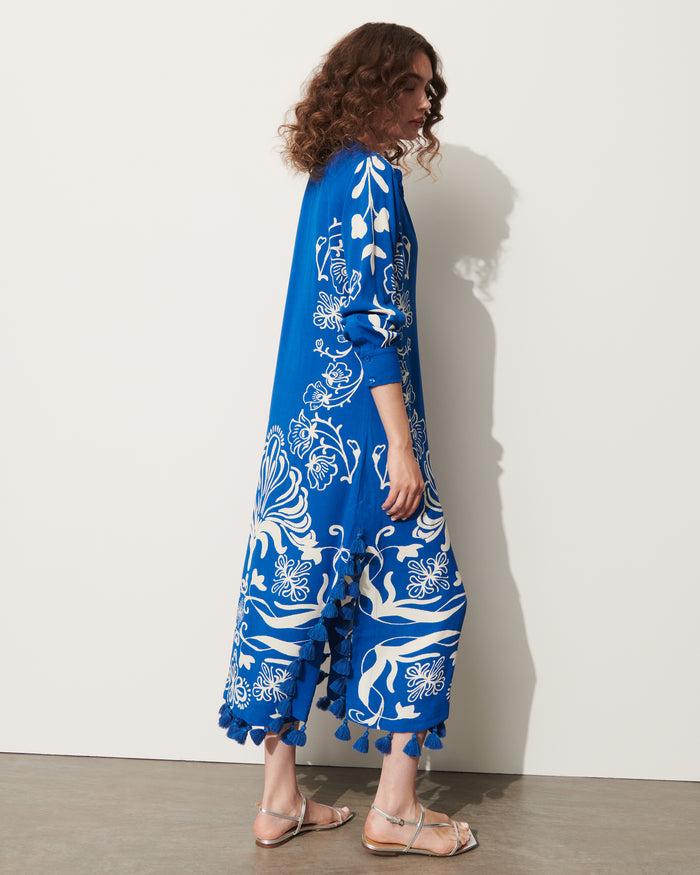 Figue Paolina Kaftan Floral Filigree Lapis Blue