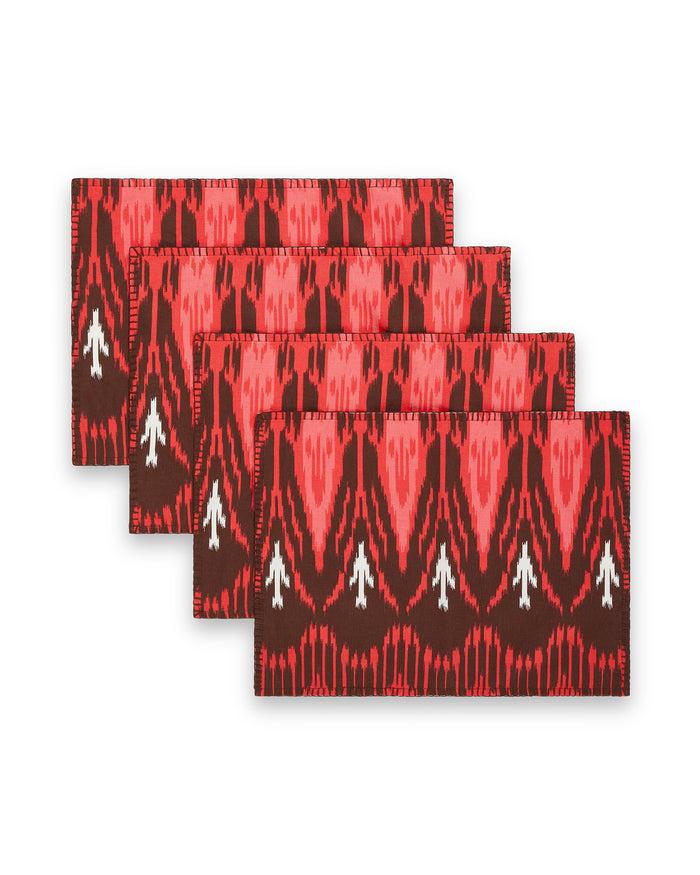 figue Placemats Set of 4 Dylan Ikat Coral