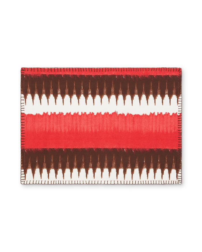 Figue Placemats Set Of 4 Ikat Stripe Coral