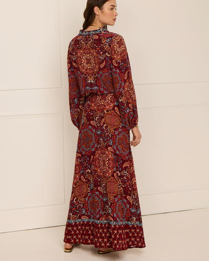 Figue Raelynn Skirt Kaleidoscope Paisley Combo Red