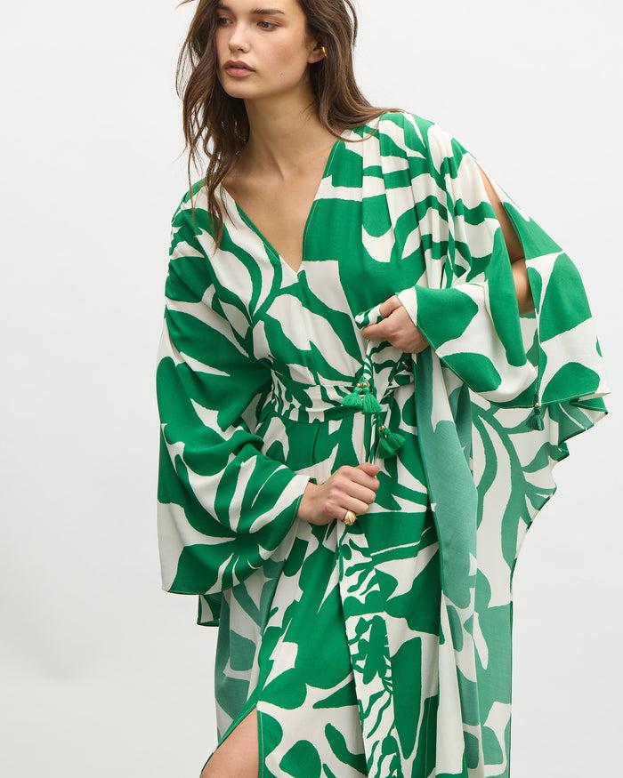 Figue Renata Kaftan Abstract Flora Garden Green