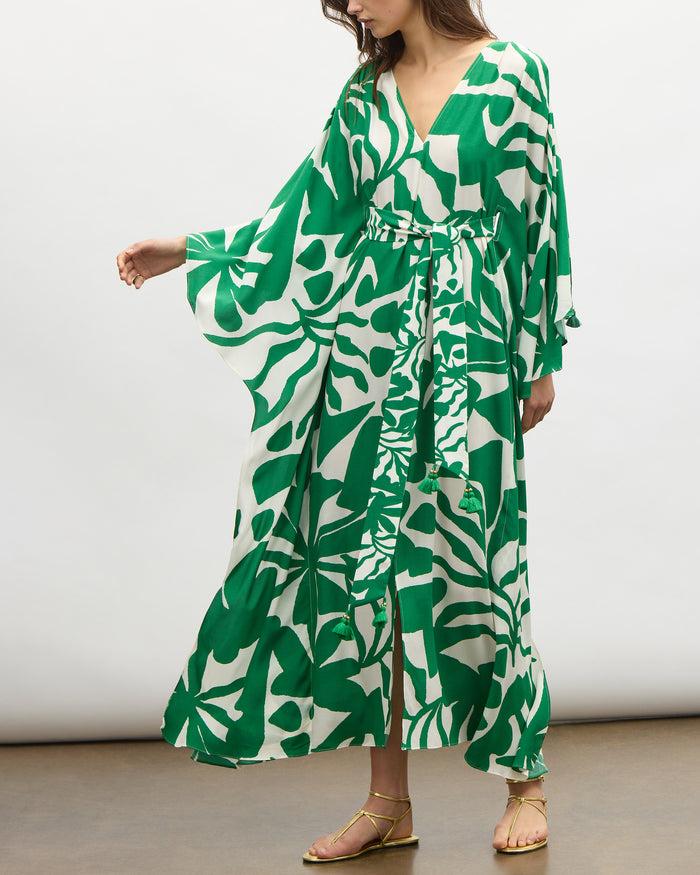 Figue Renata Kaftan Abstract Flora Garden Green