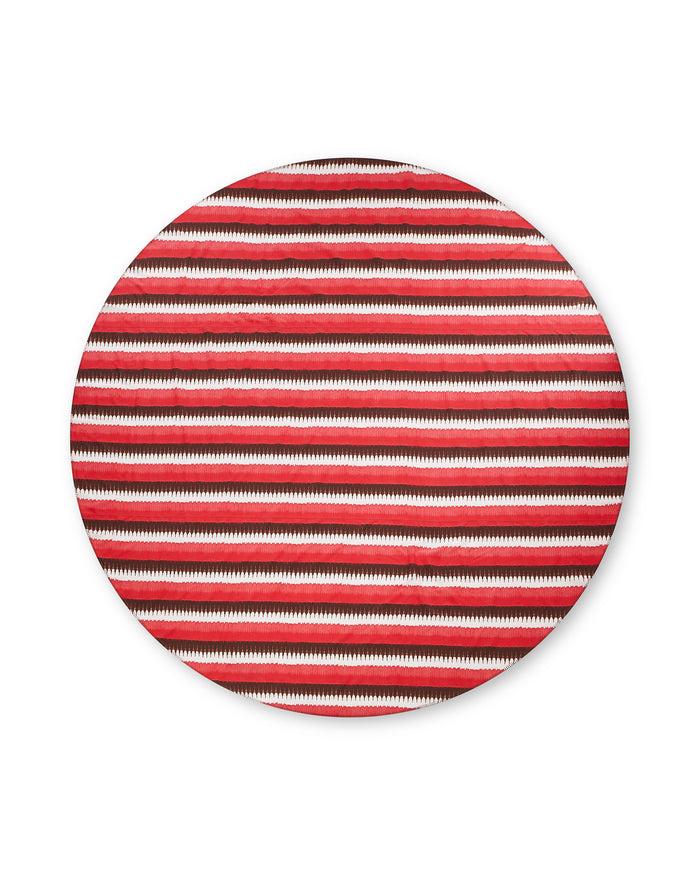 Figue Round Tablecloth Ikat Stripe Coral