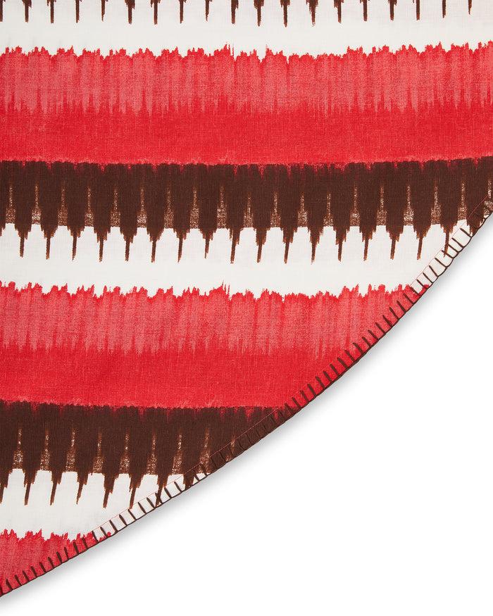 Figue Round Tablecloth Ikat Stripe Coral