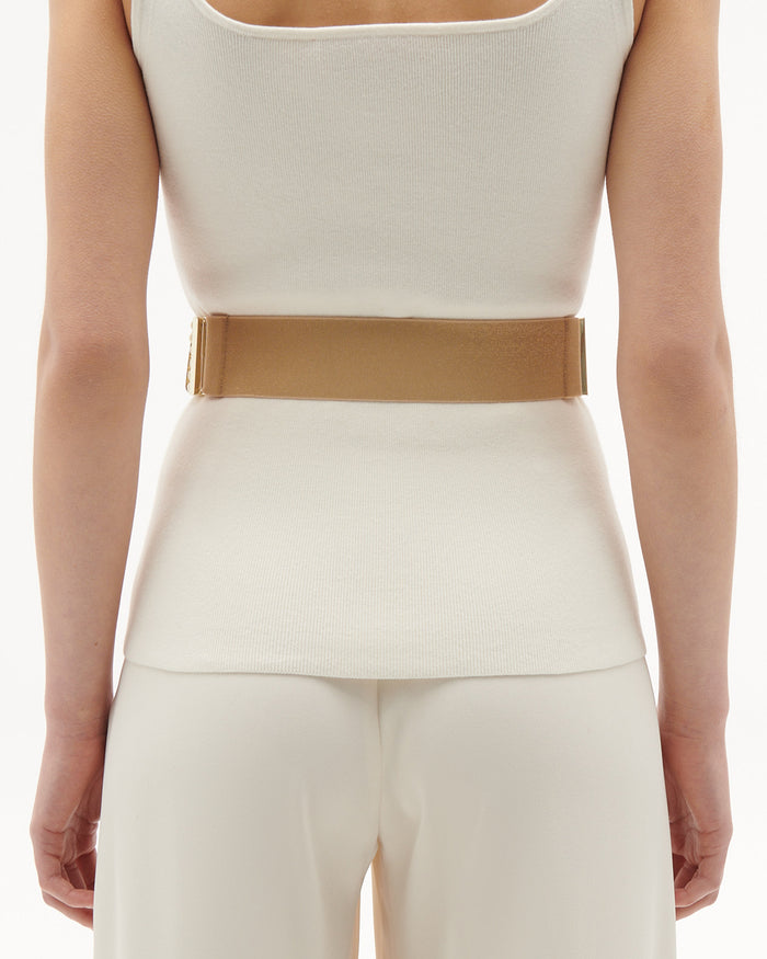 Figue Rowan Double Loop Stretch Belt Metallic Gold