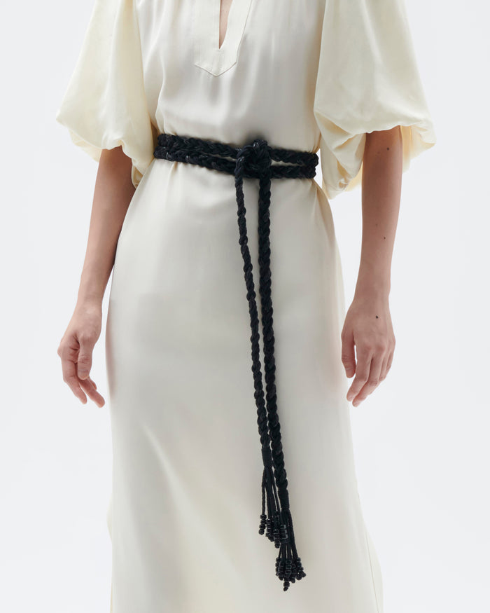 Figue Skinny Braided Belt Black