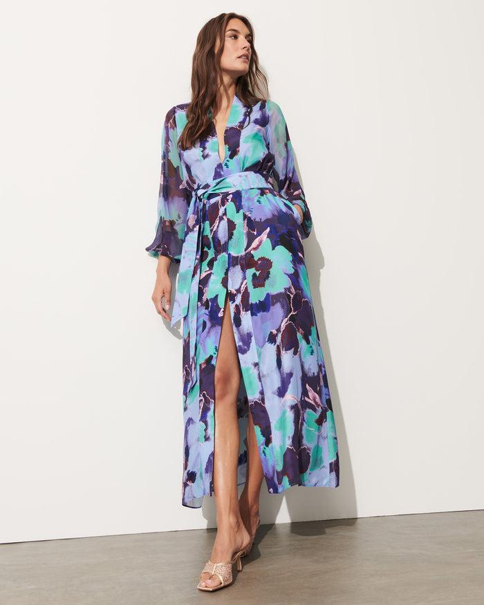 figue Solana Dress Pressed Petal Royal Dusk