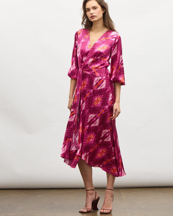 figue Soraya Dress Iznik Ikat Sangria Red
