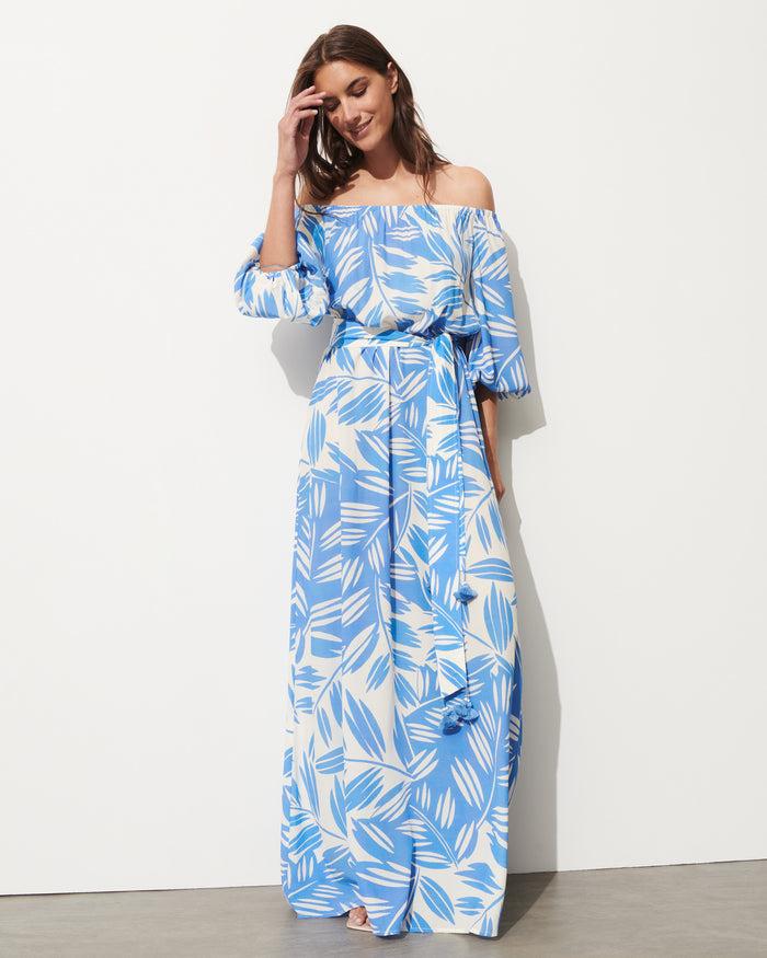 Figue Stevie Dress Duo Leaf Surf Blue