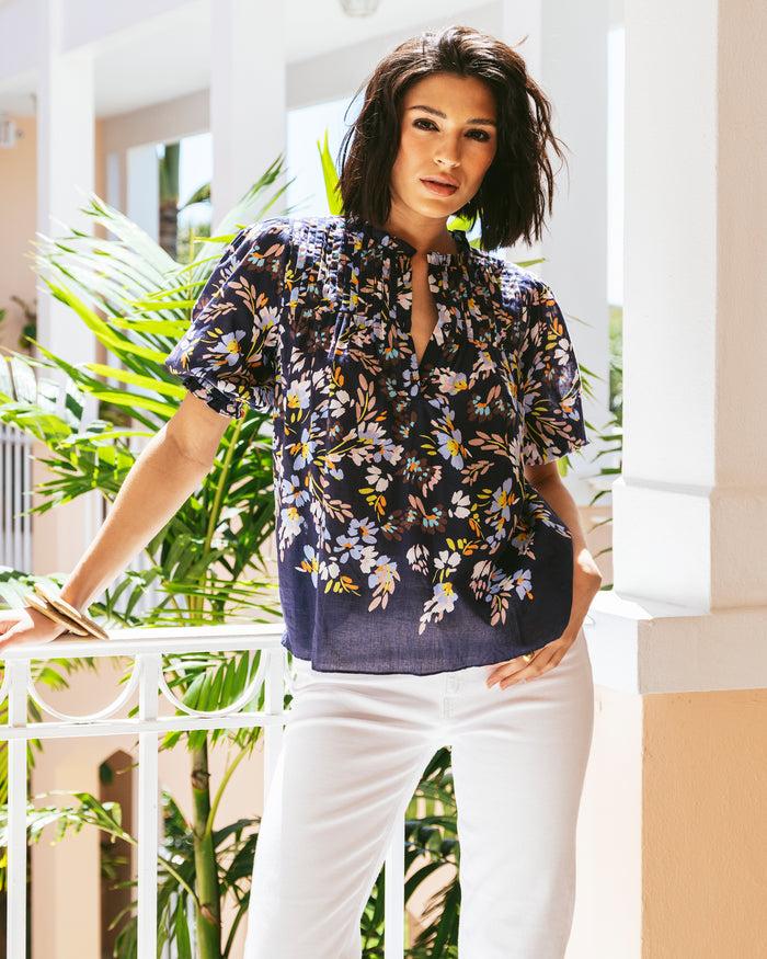 figue Wilma Top Floral Bouquet True Navy