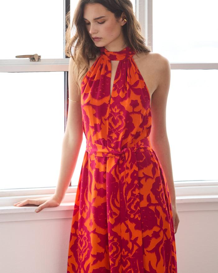 Figue Yvette Dress Caspian Garden Spice Orange