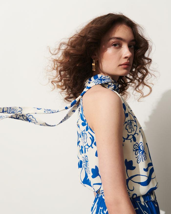 Figue Yvette Top Floral Filigree Chalk