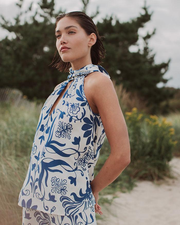 Figue Yvette Top Floral Filigree Chalk