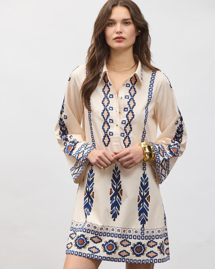 Figue Jamie Dress Medallion Tapestry Biscotti Beige