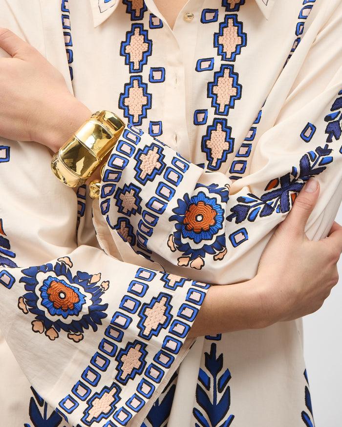 Figue Jamie Dress Medallion Tapestry Biscotti Beige