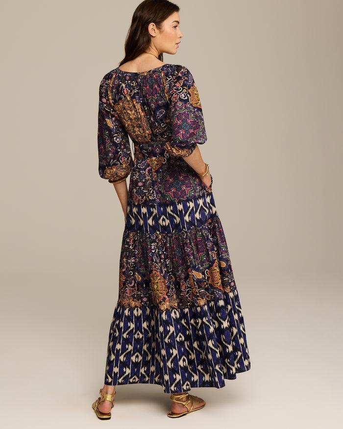 figue Johanna Dress Kaleidoscope Paisley Combo Blue
