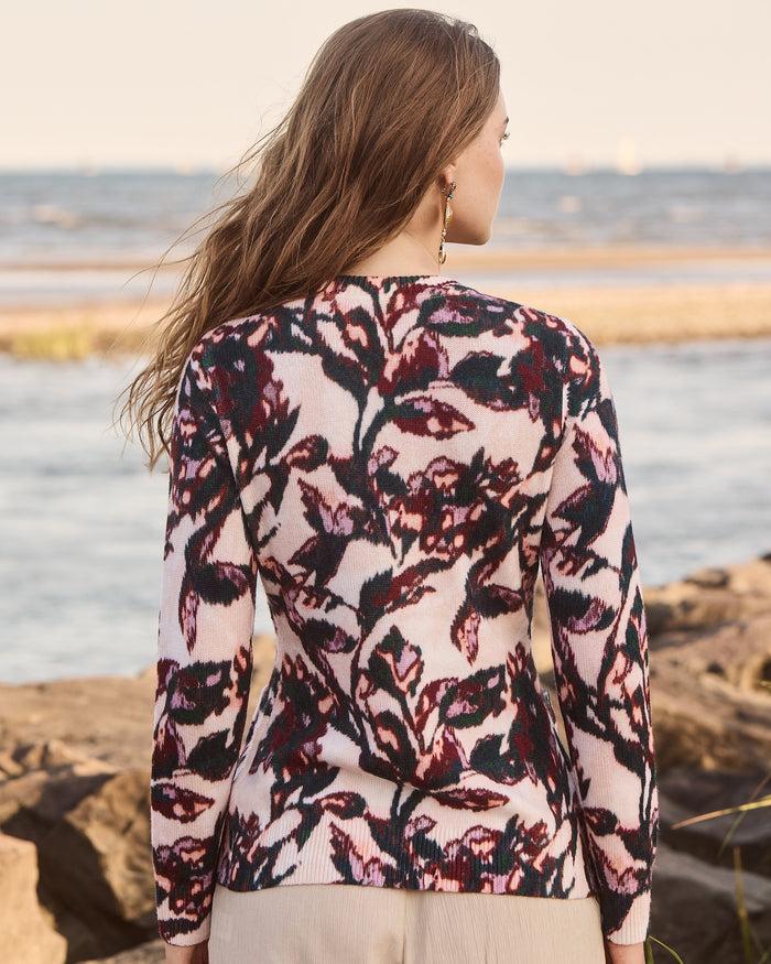 Figue Louisa Cardigan Sweater Ikat Foliage Beach Beige