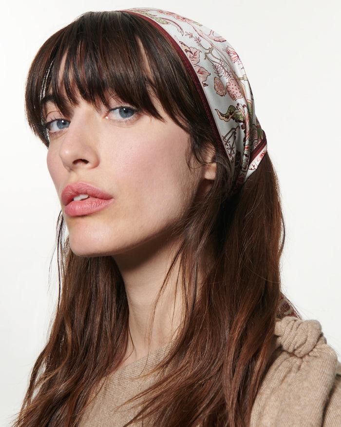 Figue Nadine Skinny Scarf Fantasy Floral Winter White