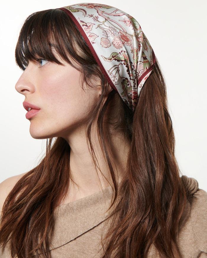 Figue Nadine Skinny Scarf Fantasy Floral Winter White