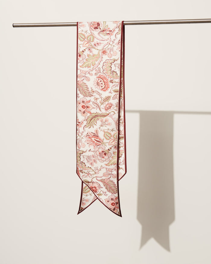 Figue Nadine Skinny Scarf Fantasy Floral Winter White