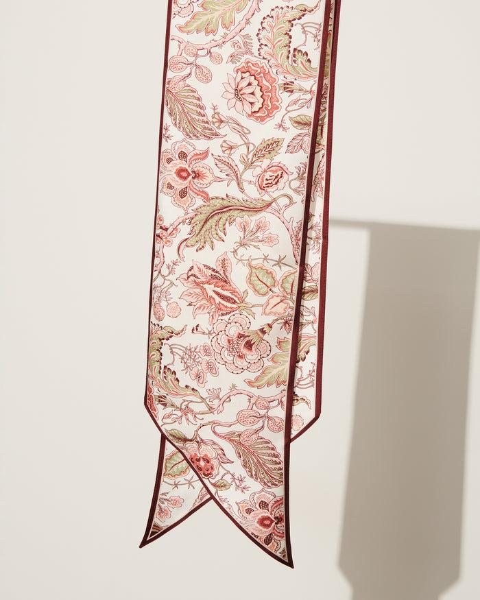 figue Nadine Skinny Scarf Fantasy Floral Winter White