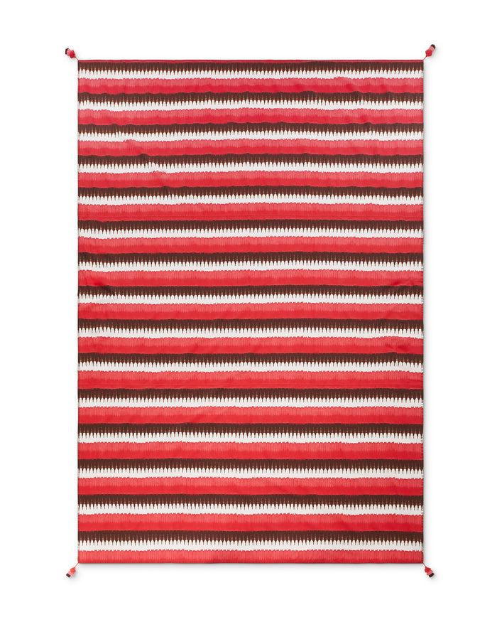 Figue Rectangle Tablecloth (120"x80") Ikat Stripe Coral