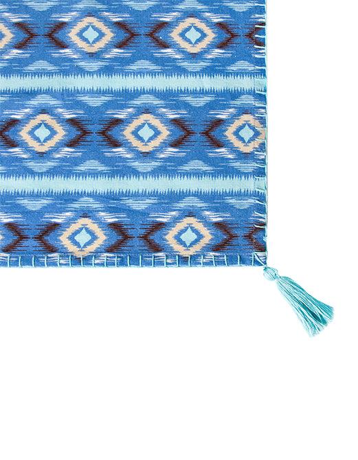 Figue Rectangle Tablecloth Diamond Ikat Clearwater Blue