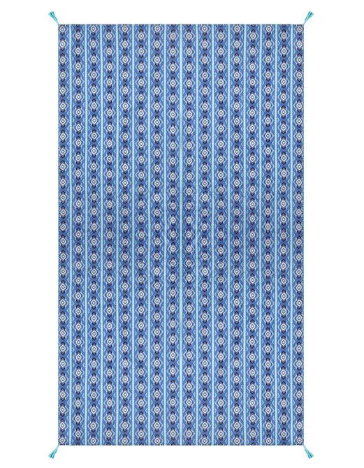 Figue Rectangle Tablecloth Diamond Ikat Clearwater Blue
