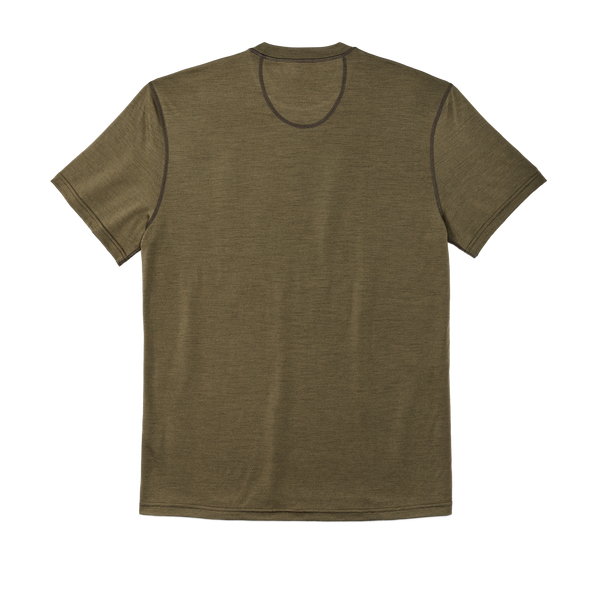 Filson 210g Merino Wool Short Sleeve Crewneck Dark Olive