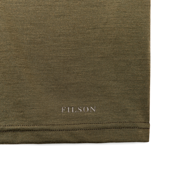 Filson 210g Merino Wool Short Sleeve Crewneck Dark Olive