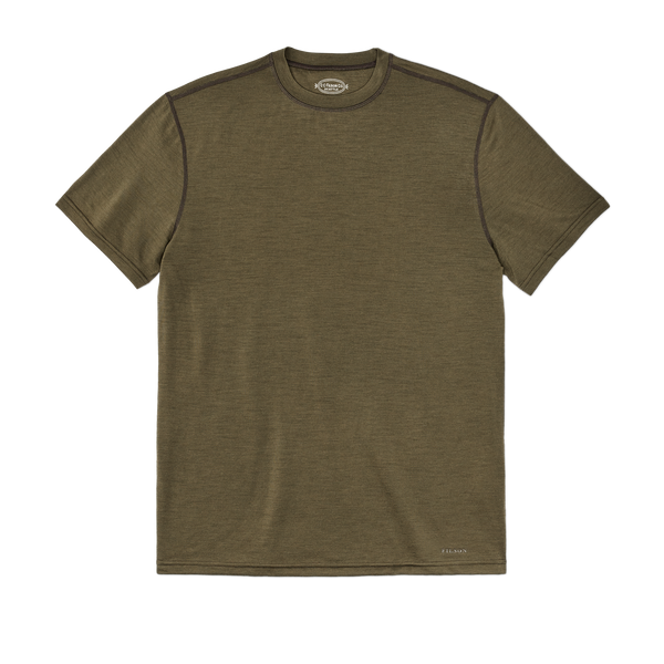 filson 210g Merino Wool Short Sleeve Crewneck Dark Olive