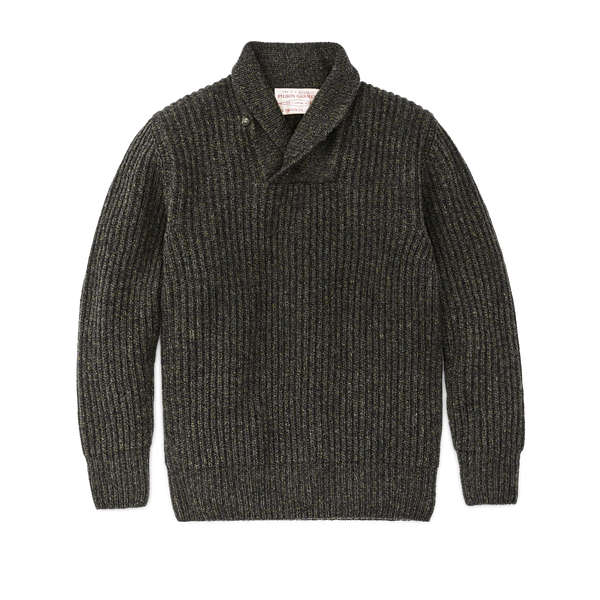 filson Bristol Shawl Neck Sweater Moss / Black Melange