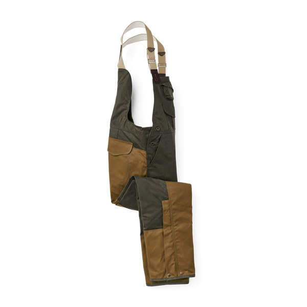 Filson Double Hunting Bibs With Zipper Otter Green / Dark Tan