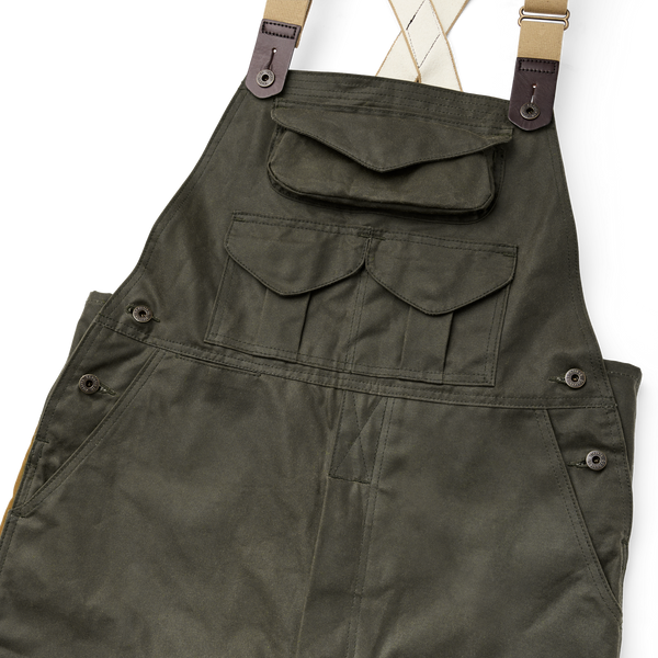 Filson Double Hunting Bibs With Zipper Otter Green / Dark Tan